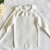 Kids Knitted Pullover Girls Long Sleeve Knit Lace Sweater