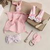 Baby Rabbit Lion Appeasing Towel Socks Saliva Towel Wash Gift Box Newborn Bite Ring Hair Band Set