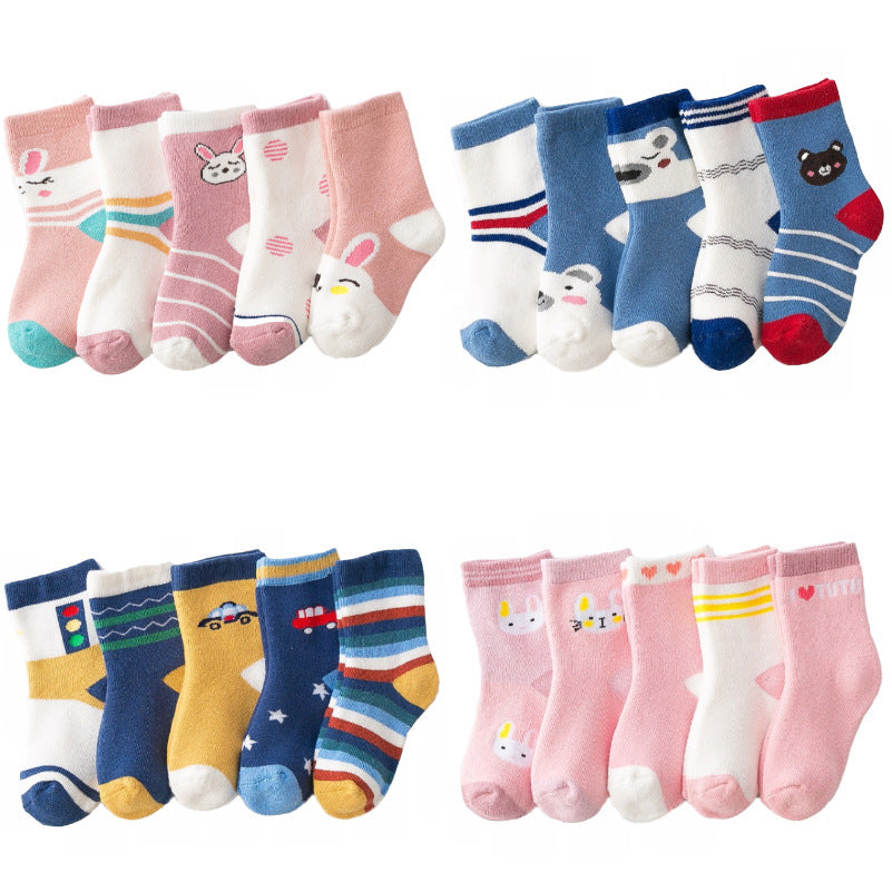 Cute And Thick Children's Warm Terry Socks