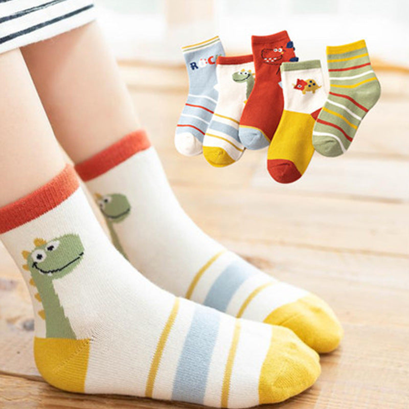 Simple Children's Cartoon Combed Cotton Socks