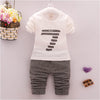 spring and autumn new boys and girls zipper striped trousers suit children's suit