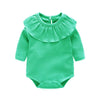 Leonora Knitted Romper Newborn Baby Girl Long Sleeves Romper Lotus Leaf Collar Romper Outfits 5 Color