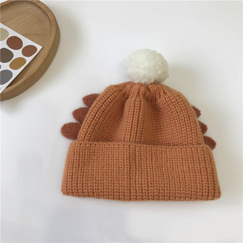 Children's angel wing woolen ball cap