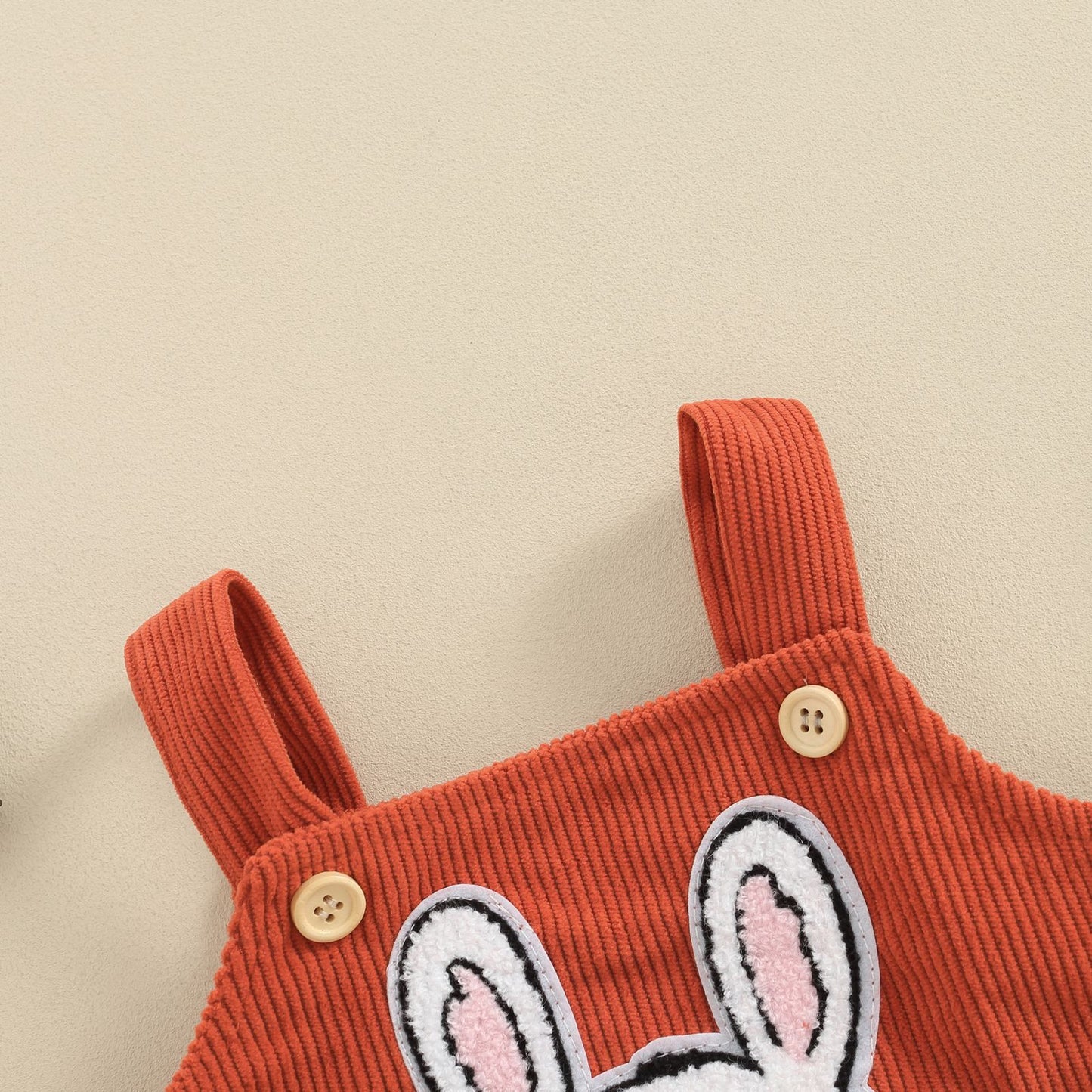 Corduroy Children's Clothing Easter Cute Baby Girl Cartoon Rabbit Embroidered Romper