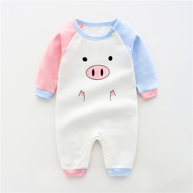 Fashion Cute Cotton Long-sleeved Thin Baby Clothes One-piece