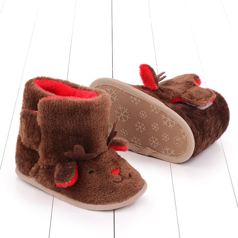 Christmas winter warm baby boots plush cartoon baby shoes