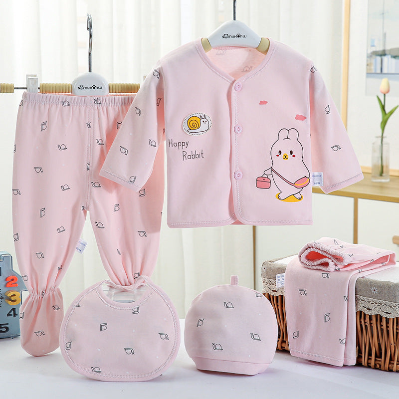 Newborn Baby Cotton Underwear Set Five-piece Suit 0-3 Months