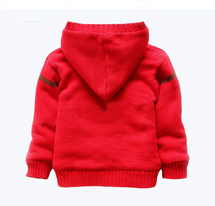 Hooded plus velvet sweater