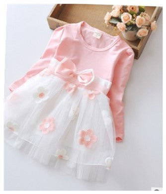 Casual baby dot mesh Princess Flower Dress