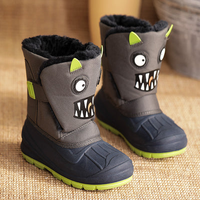 Children's Thick Warm Cotton Shoes In Tube Waterproof Snow Boots