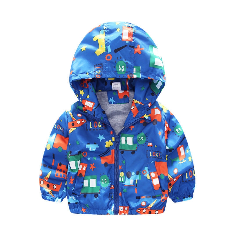 Boys And Children's Jackets Airplane Printed Baby Windbreaker Jackets