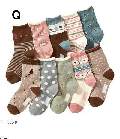 10pcs Cotton sweat-absorbent girls socks