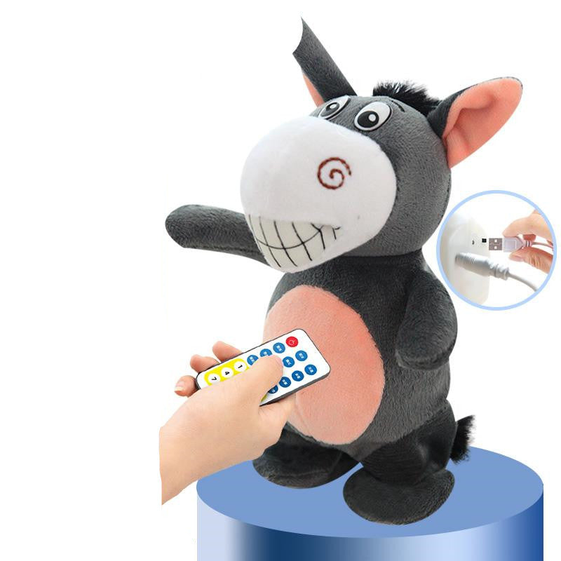 Electronic Robot Donkey Remote Control Kids Plush Toy Speak /walk/sing