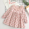 autumn dress, new girl princess dress, full print flower, bow knot long sleeve dress, children's clothing wholesale