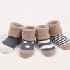 Cute Newborn Baby Sets Kids Winter Warm Soft Cotton Striped Soft Stitches Socks Socks 0-3 Years Old