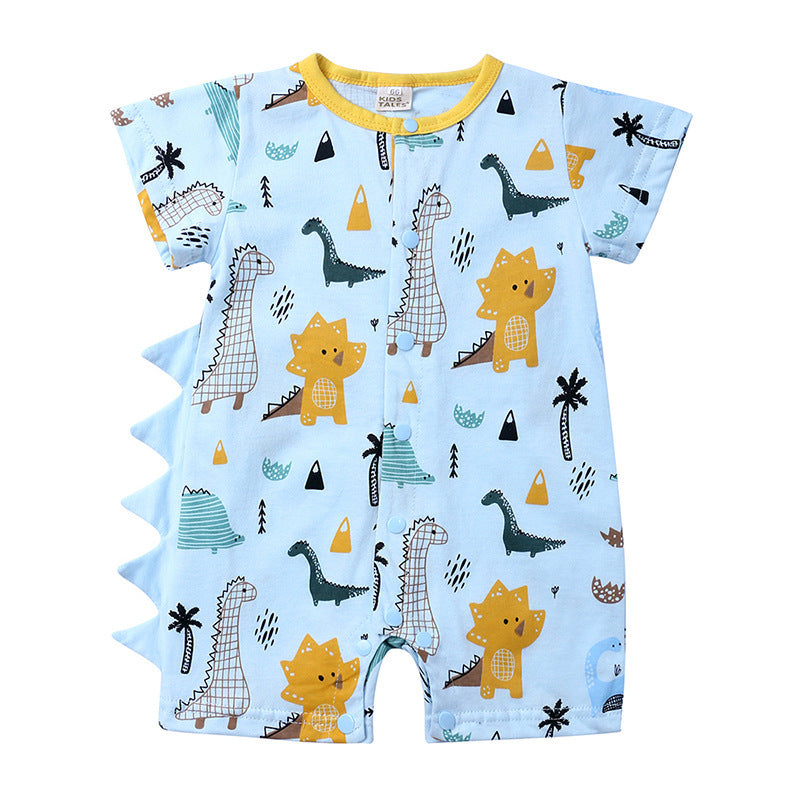 Baby Clothes One-piece Cartoon Dinosaur Short-sleeved Baby Romper