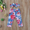 Spring And Summer Flower Print Basic Baby Pants