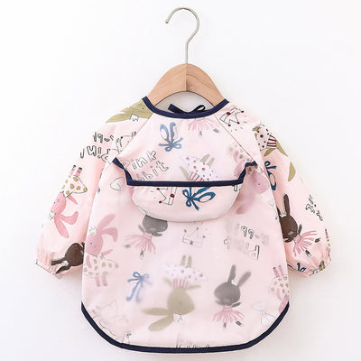 Childrens Overalls Fall Winter Waterproof Long-Sleeved Anti-Wearing Dinner Apron