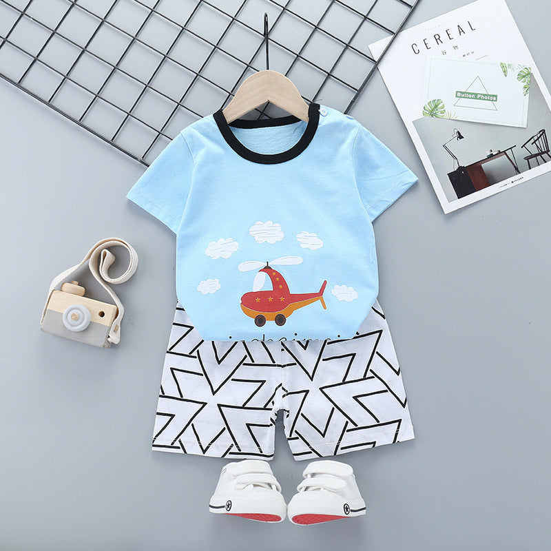 Cartoon children short sleeve suit