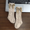 Cute Girls Knee High Socks Bows Cotton Breathable Soft Children Socks Hollow Out Non-slip Newborn Infant Long Socks