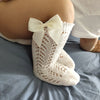 Cute Girls Knee High Socks Bows Cotton Breathable Soft Children Socks Hollow Out Non-slip Newborn Infant Long Socks