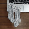 Cute Girls Knee High Socks Bows Cotton Breathable Soft Children Socks Hollow Out Non-slip Newborn Infant Long Socks