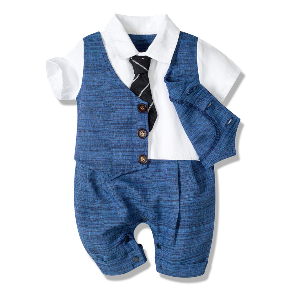 Summer New Baby Boy Jumpsuit Boys Gentleman Baby Children's Clothing