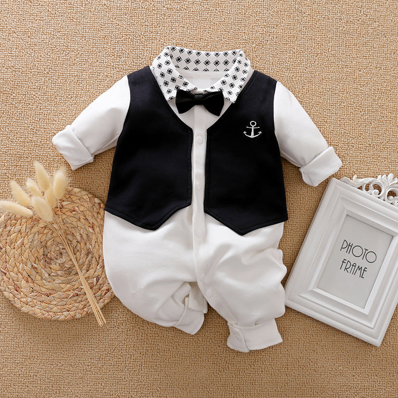 Baby Jumpsuit Spring And Autumn Models Foreign Trade Gentleman Baby Clothes Long-Sleeved Baby Clothes Baby Clothes