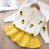 Girls Autumn Dresses New Foreign Style Children's Sweater Pleated Skirt Two-Piece Baby Girl Knit Suit Trend