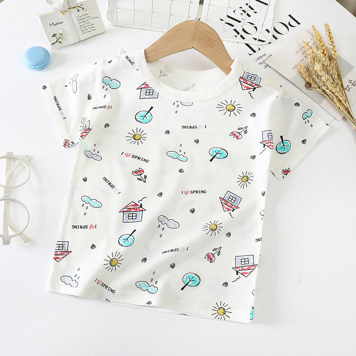 Children's Short-sleeved T-shirt cotton Baby Half-sleeved Bottoming Shirt