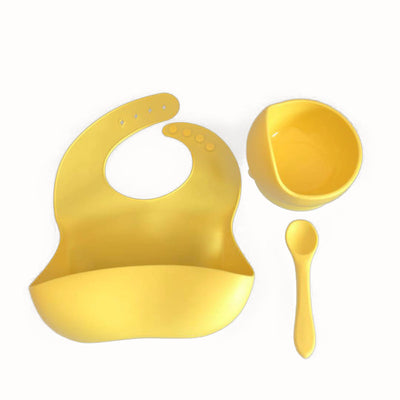 Children's Food Supplement Bowl, Fork, Spoon, Bib Set