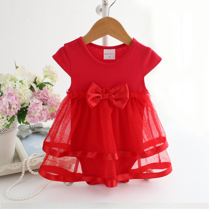 Princess Dress Baby Girl Long Sleeved Cotton Triangle Romper Summer Dress One Piece Dress