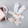 New baby hair accessories socks and shoes set box