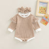 Children's Clothing Baby Long Sleeve Round Neck Striped Jumpsuit