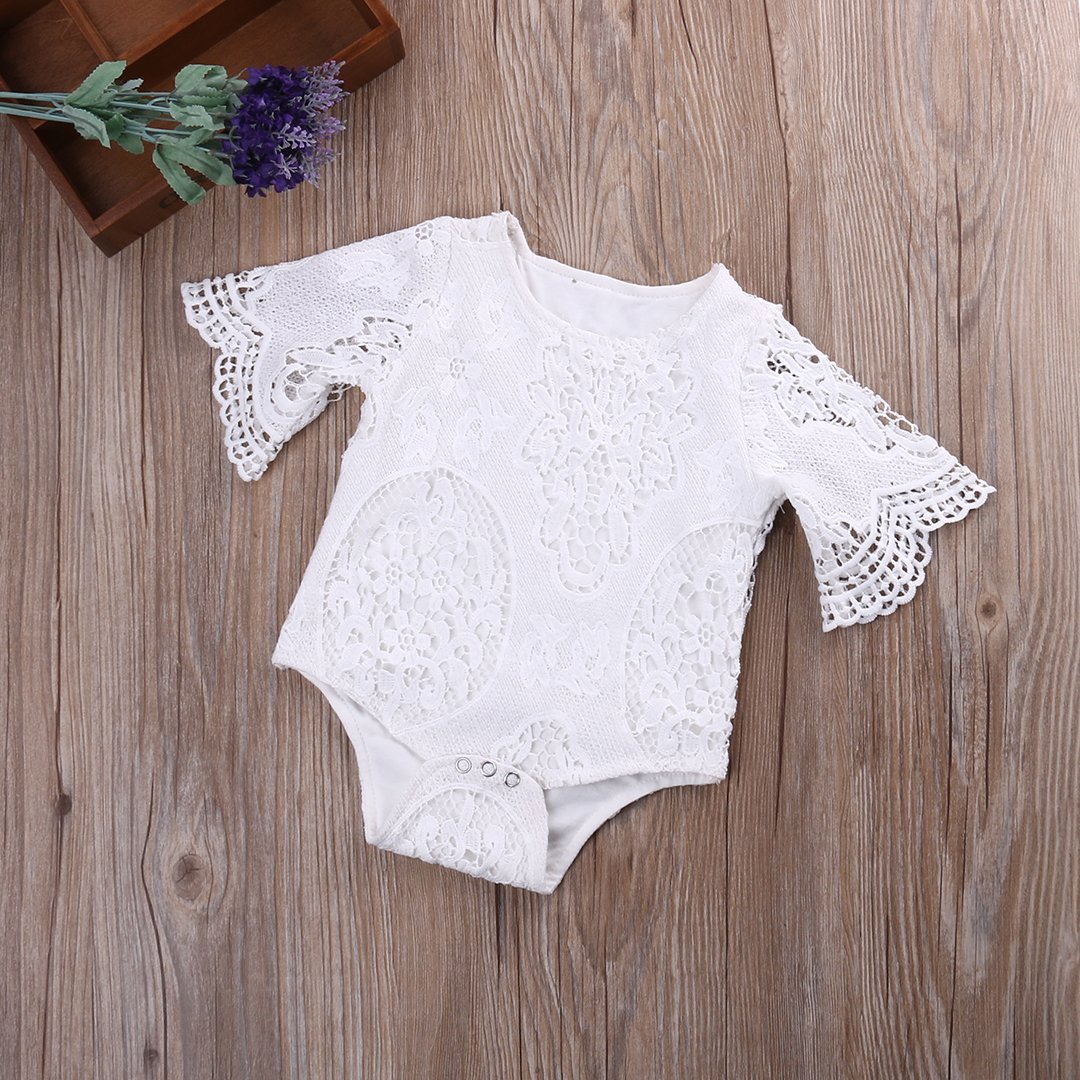 Lace Flare Sleeve Romper