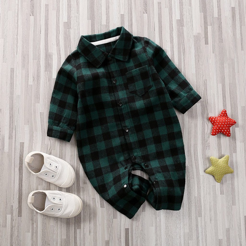 Baby striped plaid onesie