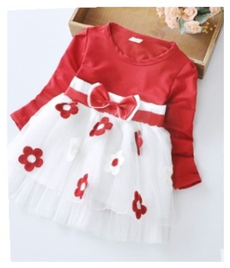 Casual baby dot mesh Princess Flower Dress