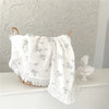 Baby Cotton Crepe Print Fringed Blanket Wrap