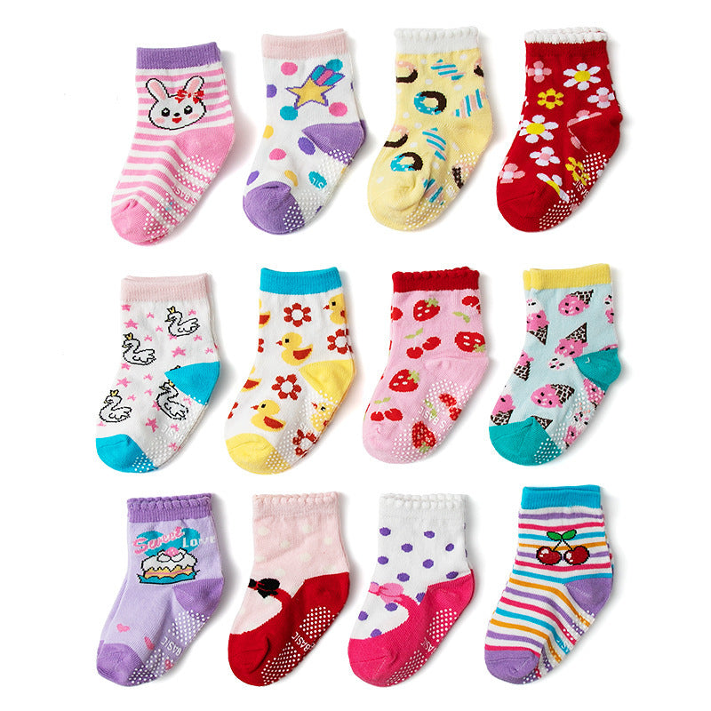 Cartoon Cotton Dispensing Non-slip Children's Socks