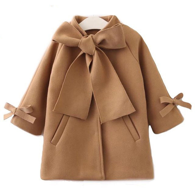 Girls long woolen coat