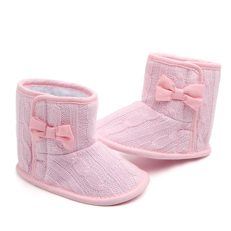 Manufacturers selling Wool Knitted Winter new bow shoes baby toddler shoes shoes boots 1646