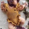 Spring And Autumn Baby Girl Wooden Ear Cute Knitwear Jumpsuit