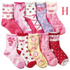 10pcs Cotton sweat-absorbent girls socks