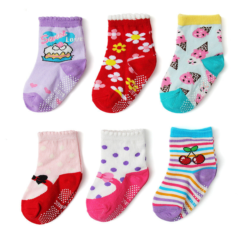 Cartoon Cotton Dispensing Non-slip Children's Socks