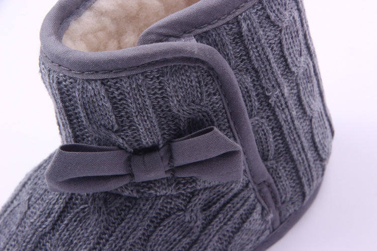 Manufacturers selling Wool Knitted Winter new bow shoes baby toddler shoes shoes boots 1646