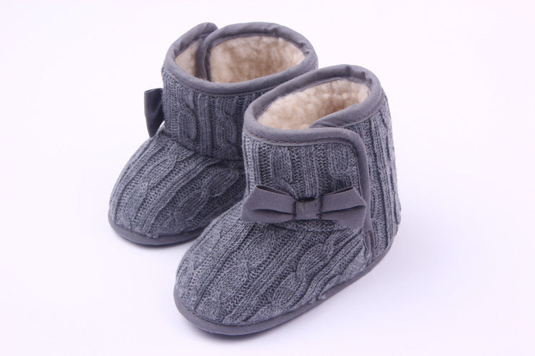 Manufacturers selling Wool Knitted Winter new bow shoes baby toddler shoes shoes boots 1646