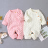 Knitted solid color baby jumpsuit