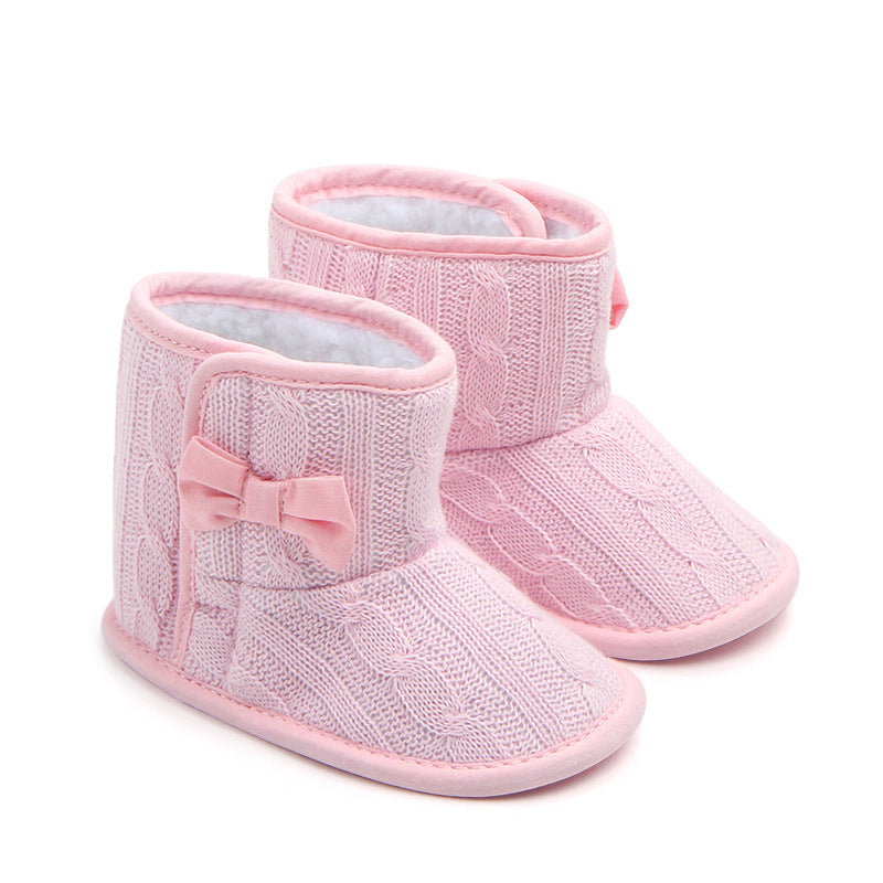 Manufacturers selling Wool Knitted Winter new bow shoes baby toddler shoes shoes boots 1646