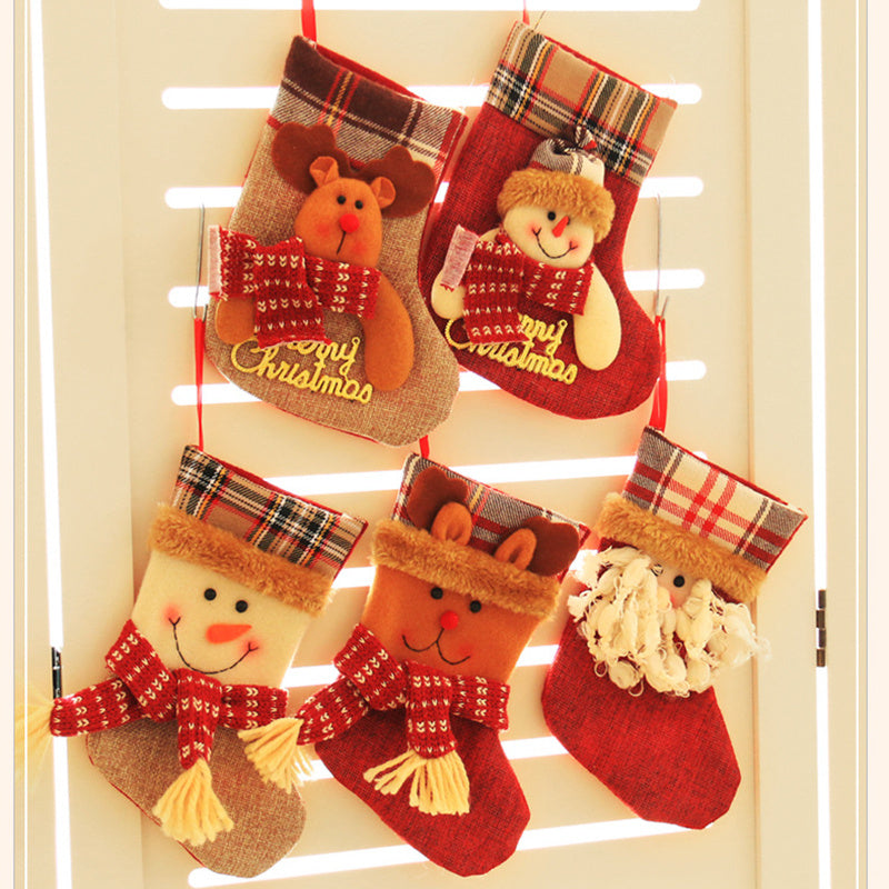 Three dimensional gift bag decoration for Christmas socks