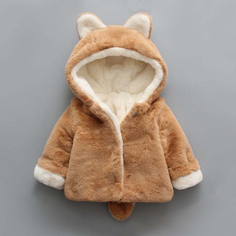 Winter popular girl's plush plush coat baby